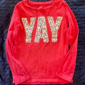 Carter’s Long Sleeve YAY Tee girls sz 7